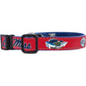 Ole Miss Rebels Stadium Collection Woven Ribbon Dog Collar Red