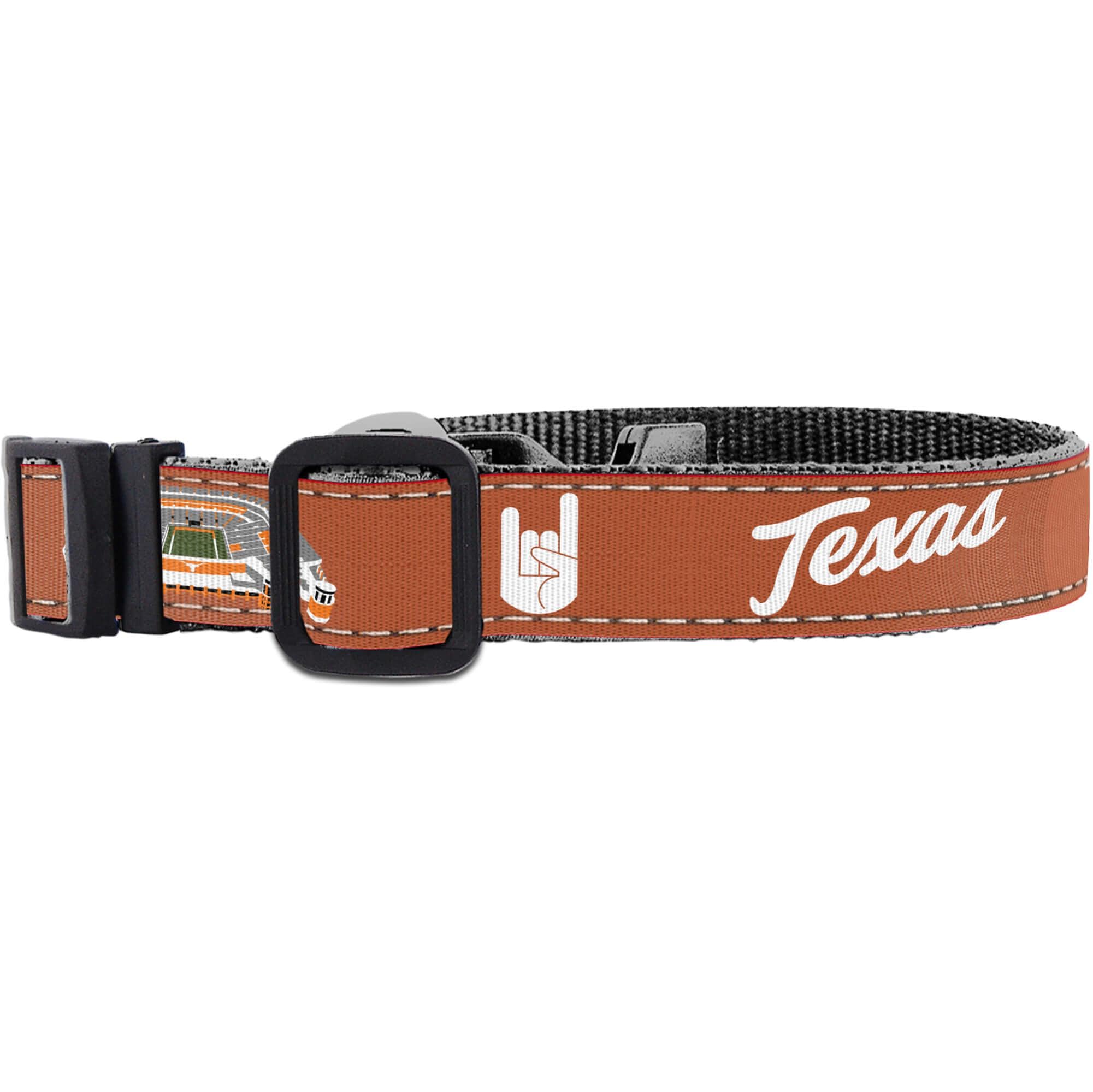 Texas Longhorns Stadium Collection Woven Ribbon Dog Collar Orange