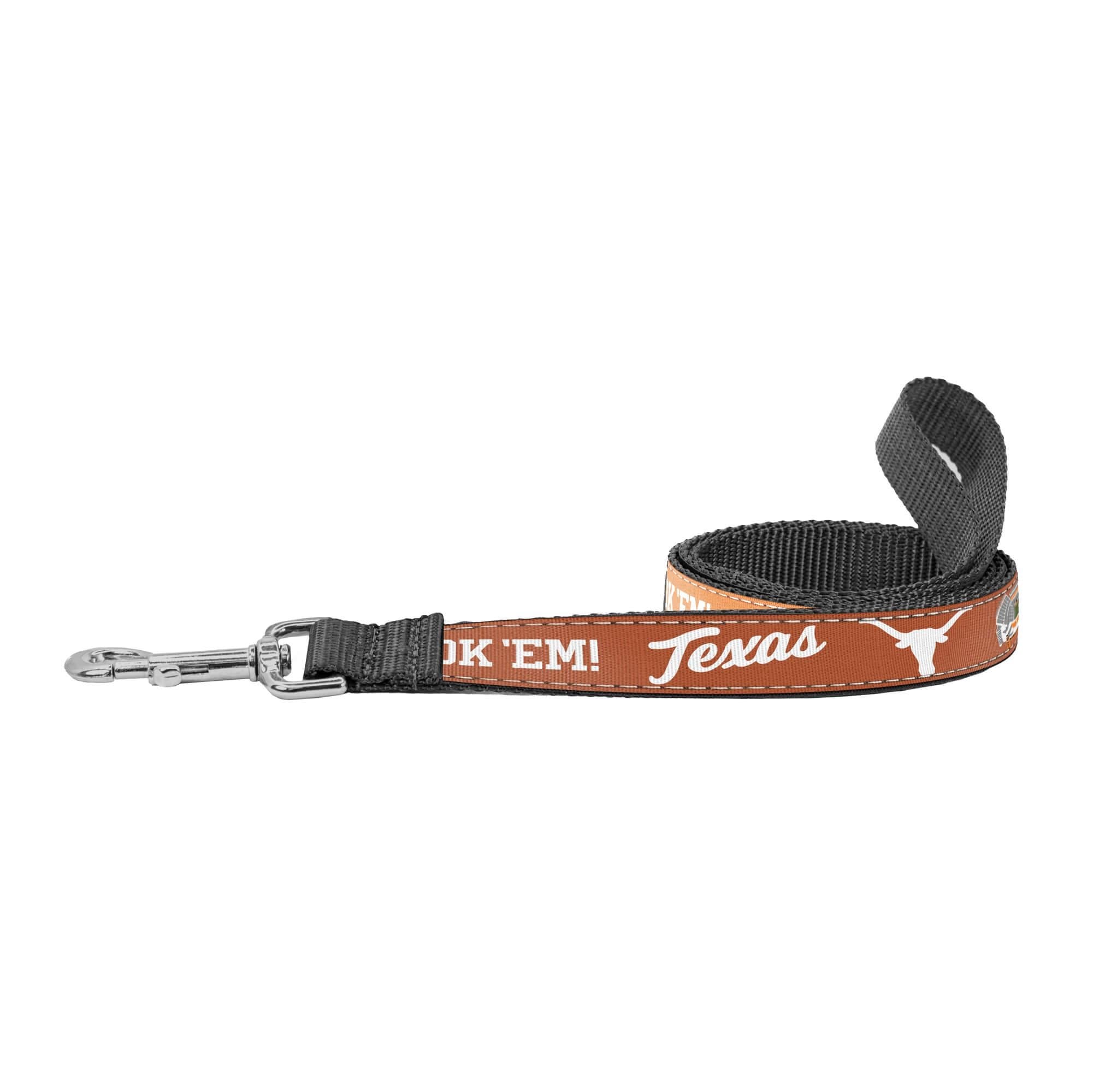 Texas Longhorns Stadium Collection Woven Ribbon Dog Lead Orange