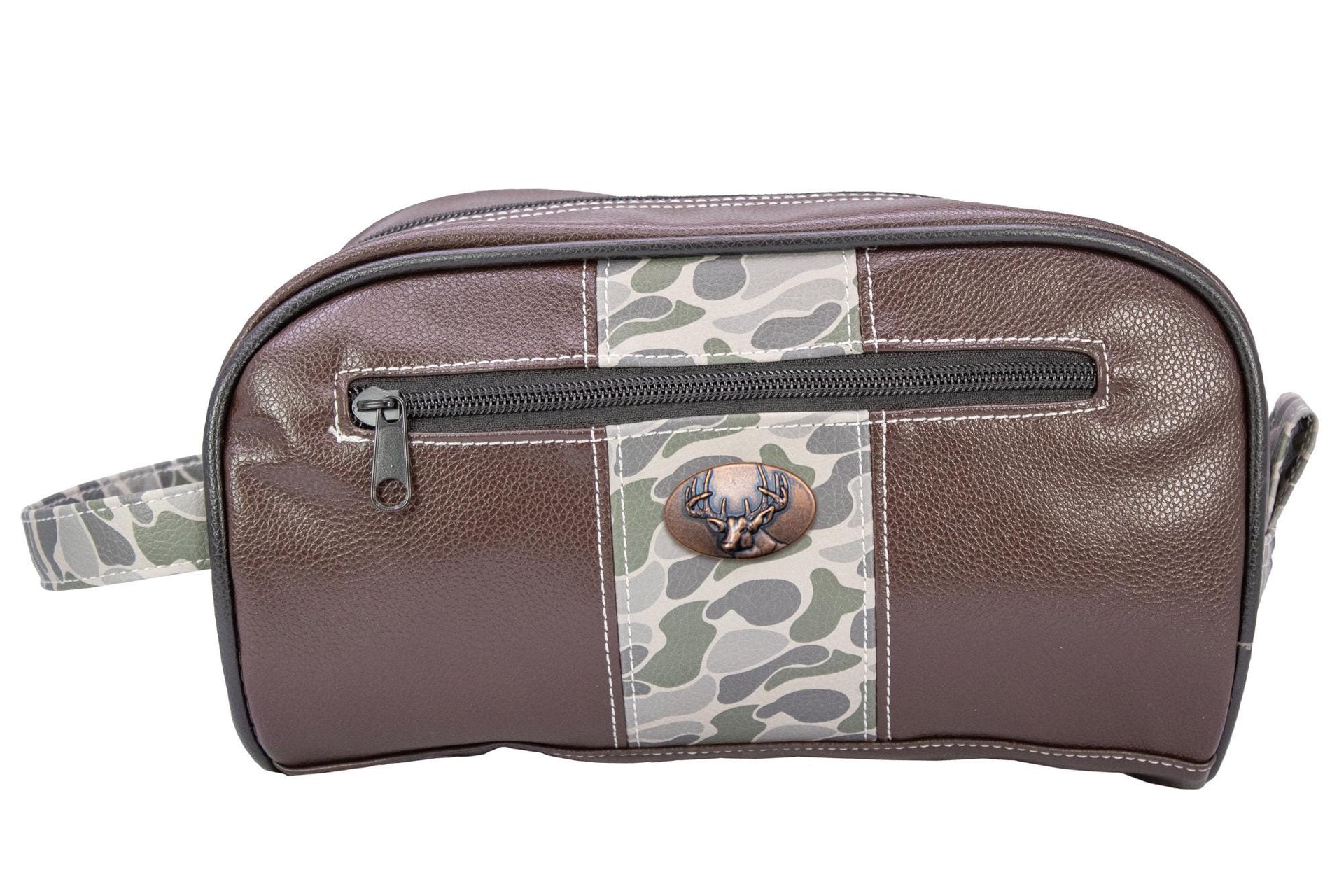 Buck Brown Pebble Old School Camo Men's Toiletry Dopp Bag
