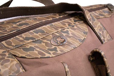 Turkey old school camo canvas weekender bag brown tan logo