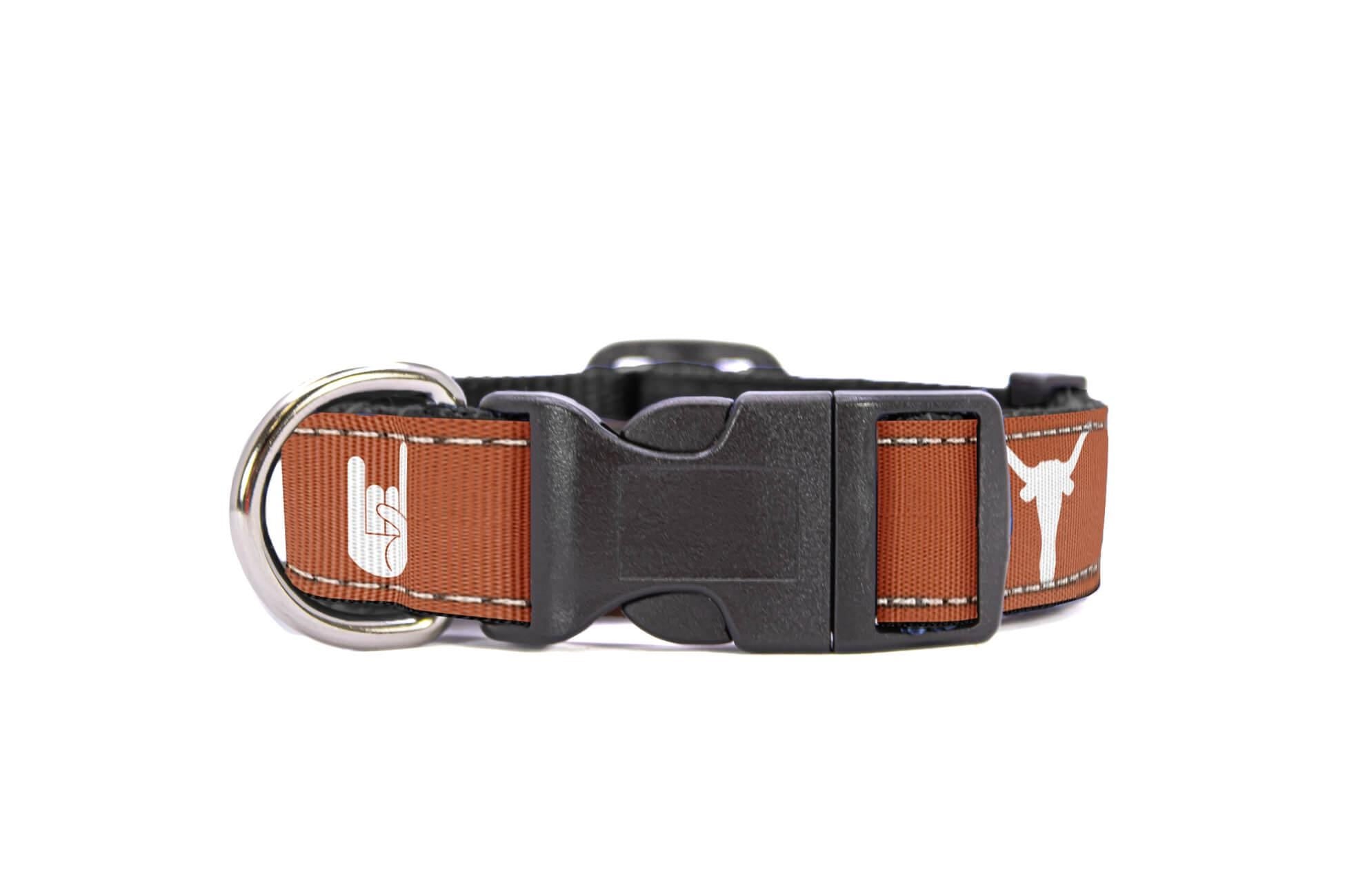 Texas Longhorns Stadium Collection Woven Ribbon Dog Collar Orange
