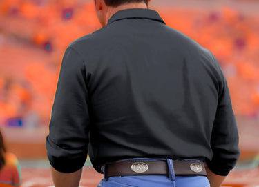 Oklahoma State Cowboys Brown Leather Metal Concho Belt fan