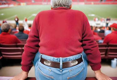Oklahoma Sooners Brown Leather Metal Concho Belt stadium