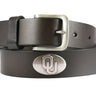 Oklahoma Sooners Brown Leather Metal Concho Belt
