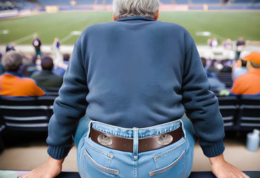 Virginia Cavaliers Brown Leather Metal Concho Belt stadium