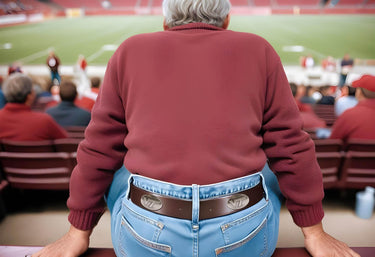 Virginia Tech Hokies Brown Leather Metal Concho Belt stadium