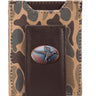 Mallard Old School Camo front pocket magnetic wallet brown tan