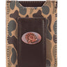 Turkey Old School Camo front pocket magnetic wallet brown tan