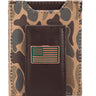 USA Flag Old School Camo front pocket magnetic wallet brown tan