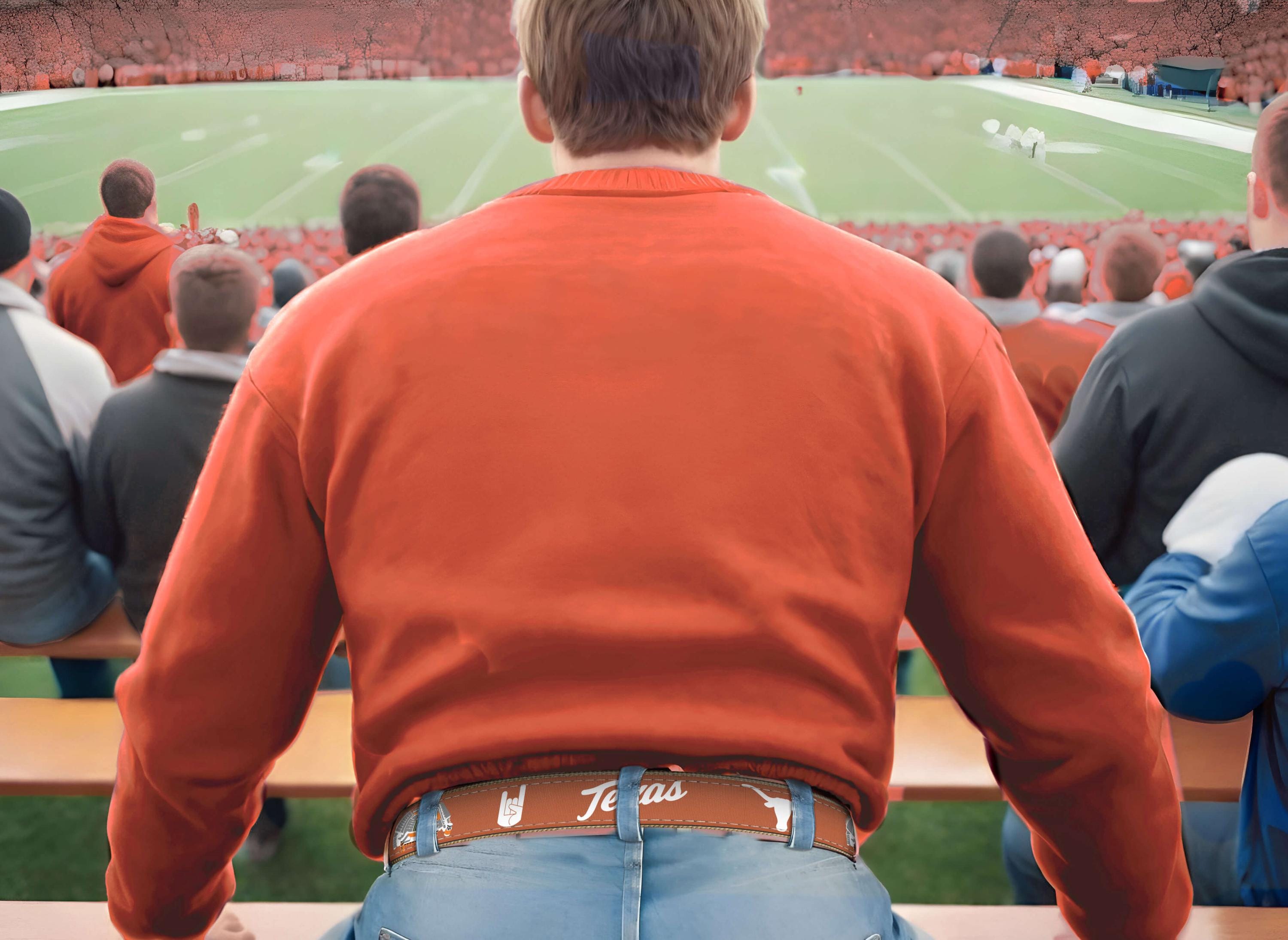 Texas Longhorns Stadium Collection Woven Ribbon Belt Stadium