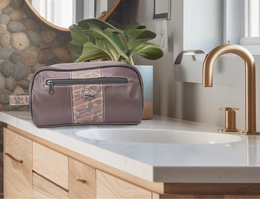 Bass old school camo toiletry dopp bag brown tan vanity