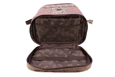 Shot shell old school camo canvas toiletry dopp bag brown tan open bottom