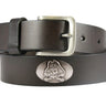ECU Pirates Brown Leather Metal Concho Belt
