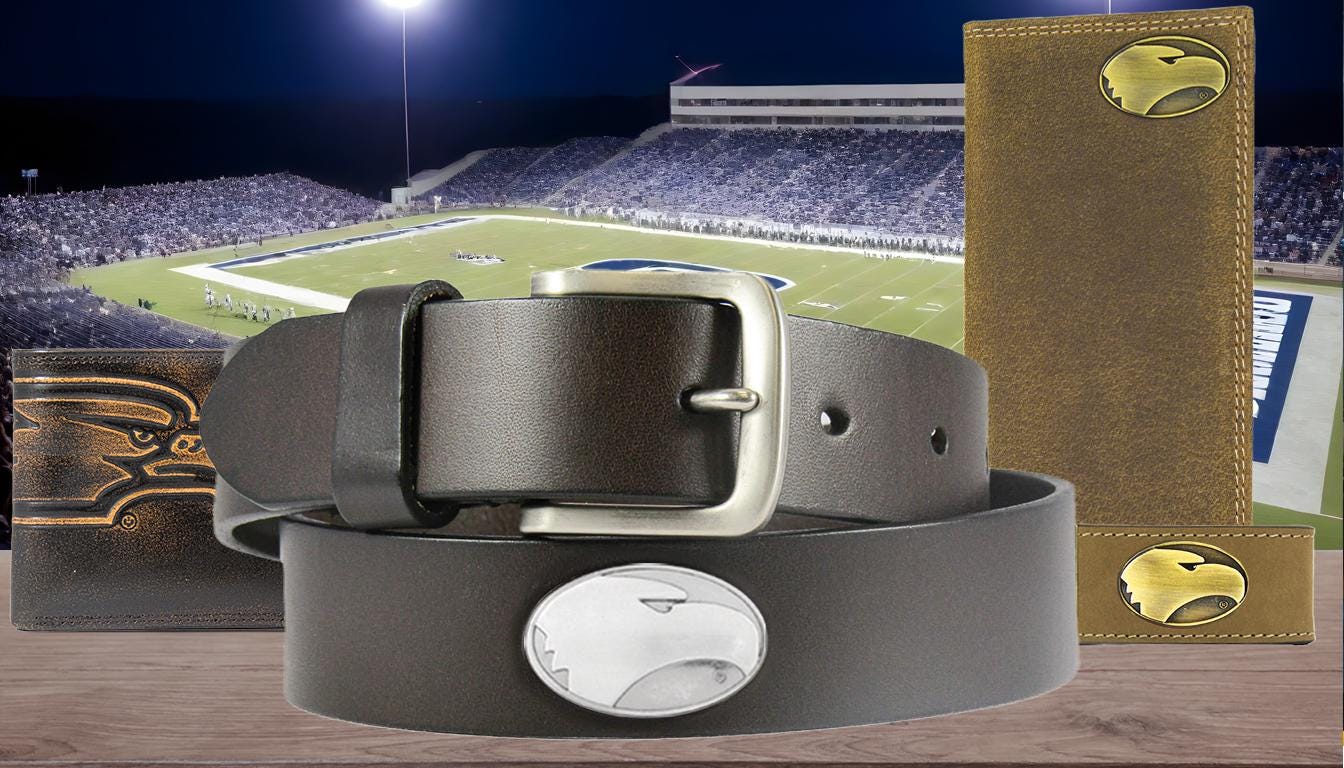 Georgia Southern Eagles Brown Leather Metal Concho Belt group