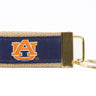 Auburn Tigers Collegiate Woven Ribbon Key Chain. Auburn Key Fob. Auburn Tigers Gift. War Eagle Key Ring. Brass Clasp and O-Ring.