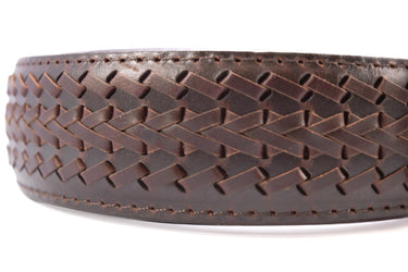 ECU Pirates Men's Collegiate Brown Braided Leather Belt. Metal Emblem Conchos.