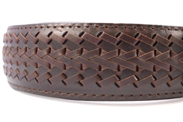 Georgia Bulldogs Men's Collegiate Leather Belt. UGA Dawgs Gift. UGA Belt. Brown Braided Full Grain Finish With Metal Emblem Conchos.