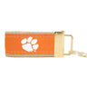 Clemson Tigers Collegiate Woven Ribbon Key Chain. Clemson University Key Fob. Clemson Tigers Gift. Brass Clasp and O-Ring.
