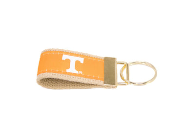 Tennessee Vols Collegiate Woven Ribbon Key Chain. University of Tennessee Key Fob. UT Vols Gift. Brass Clasp and O-Ring.