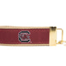 USC Gamecocks Collegiate Woven Ribbon Key Chain. University of South Carolina Key Fob. USC Gamecocks Gift. Brass Clasp and O-Ring.