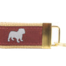 Mississippi State Bulldogs Collegiate Woven Ribbon Key Chain. MSU Key Fob. Mississippi State Gift. MSU Key Ring. Brass Clasp and O-Ring.