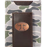 Tennessee Vols Men's Magnetic Front Pocket Old School Camo Leather Wallet. Gift For UT Vols Fan. Quality Leather With Antique Copper Logo
