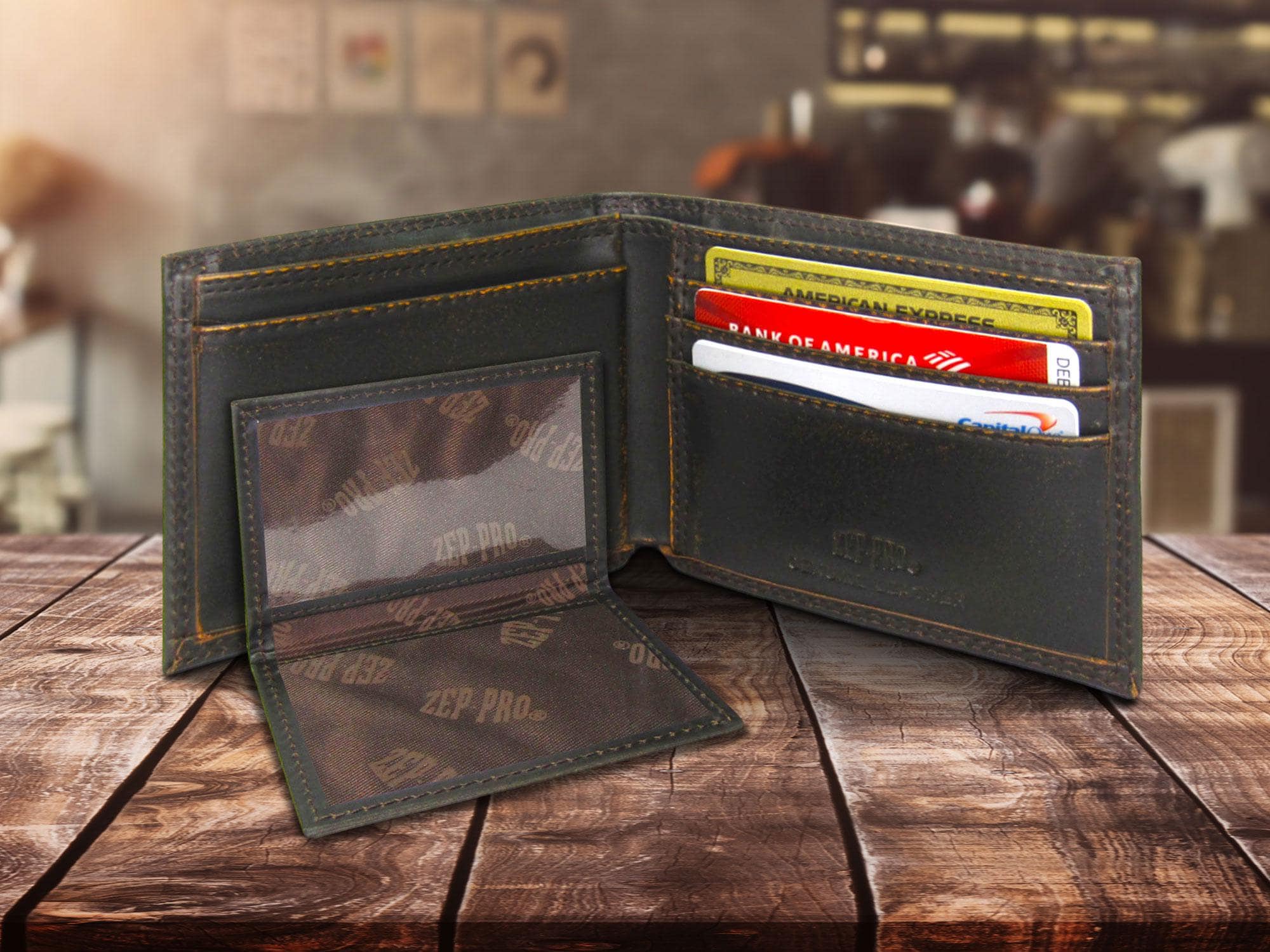 LSU Tigers Men's Bifold Old School Camo Leather Wallet. Gift For LSU Fan. Quality Full Grain Leather With Antique Copper Logo.