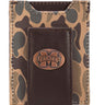 MSU Bulldogs Men's Magnetic Front Pocket Old School Camo Leather Wallet. Gift For MS State Fan. Quality Leather With Antique Copper Logo