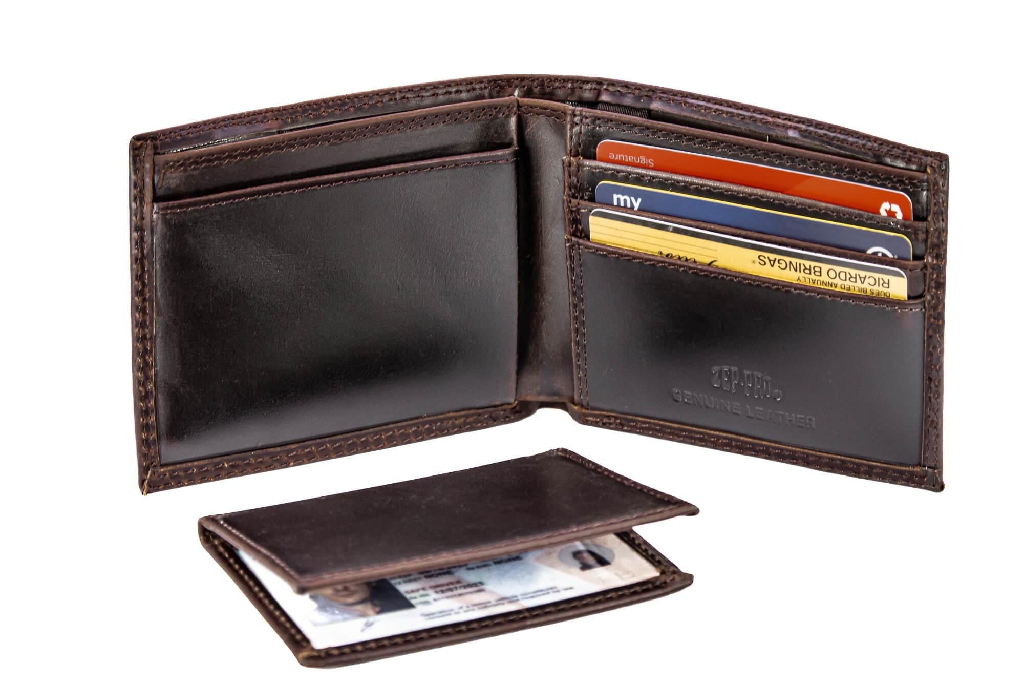 Virginia Tech Hokies Men's Collegiate Bifold Leather Wallet. VA Tech Passcase Wallet. Hokies Gift. Silver Metal Concho Emblem.