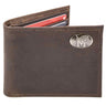 Memphis Tigers Men's Collegiate Bifold Leather Wallet. Memphis Passcase Wallet. Tigers Gift. Silver Metal Concho Emblem.