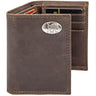 Memphis Tigers Men's Collegiate Trifold Leather Wallet. Tigers Wallet. Memphis Merch. Memphis Tigers Gift. Silver Metal Concho Emblem