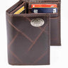 Mississippi State Bulldogs Men's Collegiate Trifold Leather Wallet. MSU Wallet. MSU Merch. MS State Gift. Silver Metal Concho Emblem