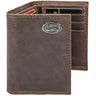 Florida Gators Men's Collegiate Trifold Leather Wallet. Florida Wallet. UF Merch. Gators Gift. Silver Metal Concho Emblem