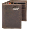 Tennessee Vols Men's Collegiate Trifold Leather Wallet. Tennessee Wallet. Vols Merch. UT Gift. Silver Metal Concho Emblem