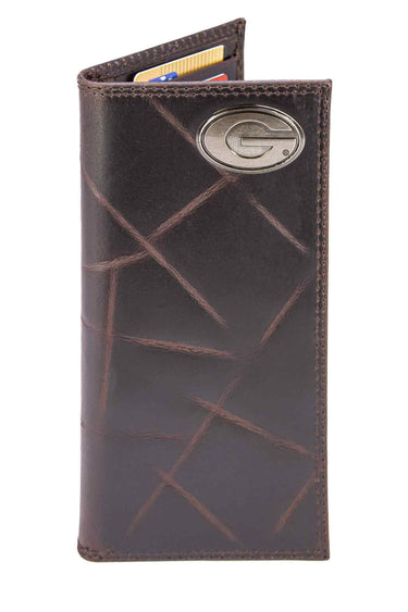 Georgia Bulldogs Men's Collegiate Secretary Leather Wallet. Long UGA Wallet. Dawgs Roper Wallet. UGA Gift. Silver Concho Emblem