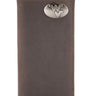 West Virginia Mountaineers Men's Collegiate Secretary Leather Wallet. WVU Long Wallet. WVU Roper Wallet. WVU Gift. Silver Concho Emblem