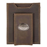 Georgia Bulldogs Men's Collegiate Magnetic Front Pocket Leather Wallet. Dawgs Wallet. UGA Slim Wallet. Silver Concho Emblem