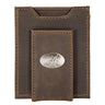 Alabama Crimson Tide Men's Collegiate Magnetic Front Pocket Leather Wallet. Bama Wallet. Alabama Slim Wallet. Silver Concho Emblem