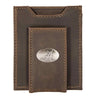 Alabama Crimson Tide Men's Collegiate Magnetic Front Pocket Leather Wallet. Bama Wallet. Alabama Slim Wallet. Silver Concho Emblem