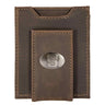 NC State Wolfpack Men's Collegiate Magnetic Front Pocket Leather Wallet. Wolfpack Wallet. NCS Slim Wallet. Silver Concho Emblem
