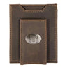 NC State Wolfpack Men's Collegiate Magnetic Front Pocket Leather Wallet. Wolfpack Wallet. NCS Slim Wallet. Silver Concho Emblem