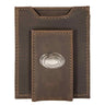 Penn State Nittany Lions Men's Collegiate Magnetic Front Pocket Leather Wallet. PSU Wallet. Penn State Slim Wallet. Silver Concho Emblem