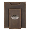 Texas A&M Aggies Men's Collegiate Magnetic Front Pocket Leather Wallet. Aggies Wallet. TAMU Slim Wallet. Silver Concho Emblem