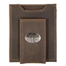 Texas A&M Aggies Men's Collegiate Magnetic Front Pocket Leather Wallet. Aggies Wallet. TAMU Slim Wallet. Silver Concho Emblem