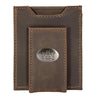 Auburn Tigers Men's Collegiate Magnetic Front Pocket Leather Wallet. Tigers Wallet. War Eagle Slim Wallet. Silver Concho Emblem