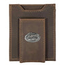 Florida Gators Men's Collegiate Magnetic Front Pocket Leather Wallet. Gators Wallet. UF Slim Wallet. Silver Concho Emblem