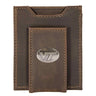 Virginia Tech Hokies Men's Collegiate Magnetic Front Pocket Leather Wallet. Hokies Wallet. VT Slim Wallet. Silver Concho Emblem