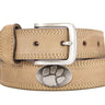 Clemson Tigers Men's Collegiate Leather Belt. Clemson Merch. Crazy-horse With Metal Emblem Conchos. Tigers Outdoor Rugged Belt.