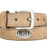 LSU Tigers Men's Collegiate Leather Belt. Tigers Gift. LSU Merch. Crazy-horse With Metal Emblem Conchos. LSU Outdoor Rugged Belt.